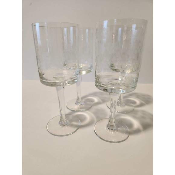 4 MCM Vtg Etched Flowers Floral Sherry Cordial Wine Glasses 7" Aperitif - Picture 7 of 11
